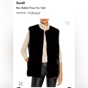 Surell faux fur black vest, s/m